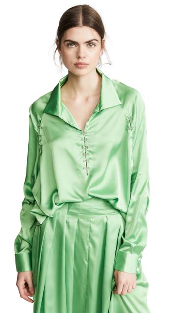 Anais Jourden Satin Windbreaker Blouse