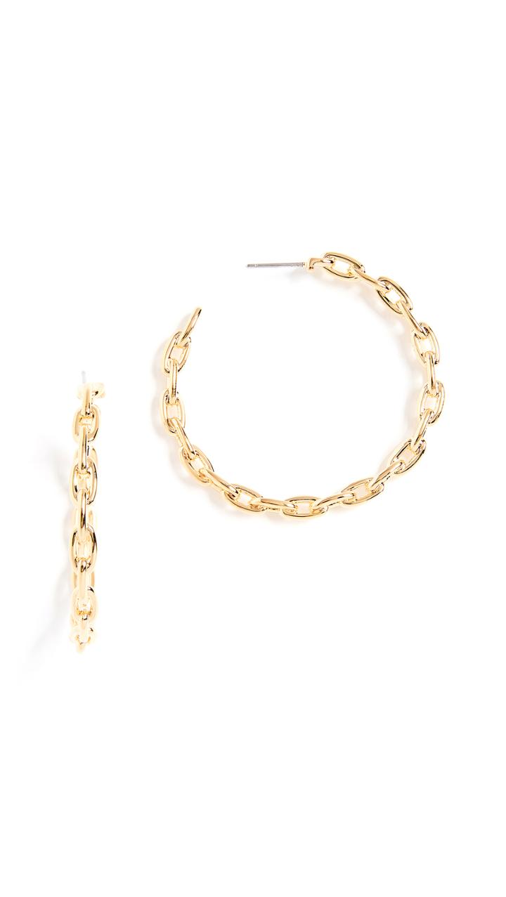 Kate Spade New York Chain Reaction Link Hoops Earrings