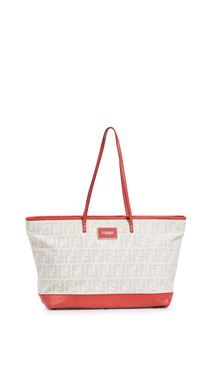 What Goes Around Comes Around Fendi Red Zucca Roll Tote