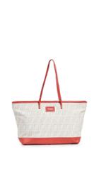 What Goes Around Comes Around Fendi Red Zucca Roll Tote