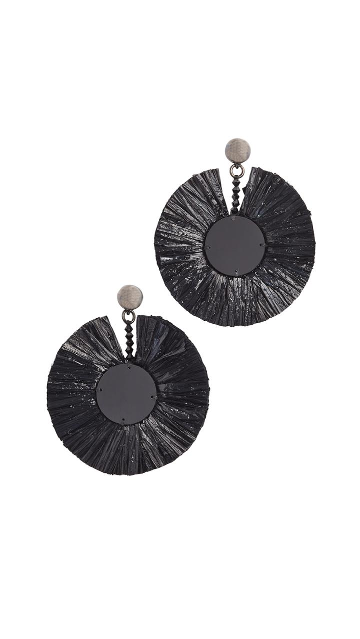 Oscar De La Renta Hammered Circle Drop Clip On Earrings