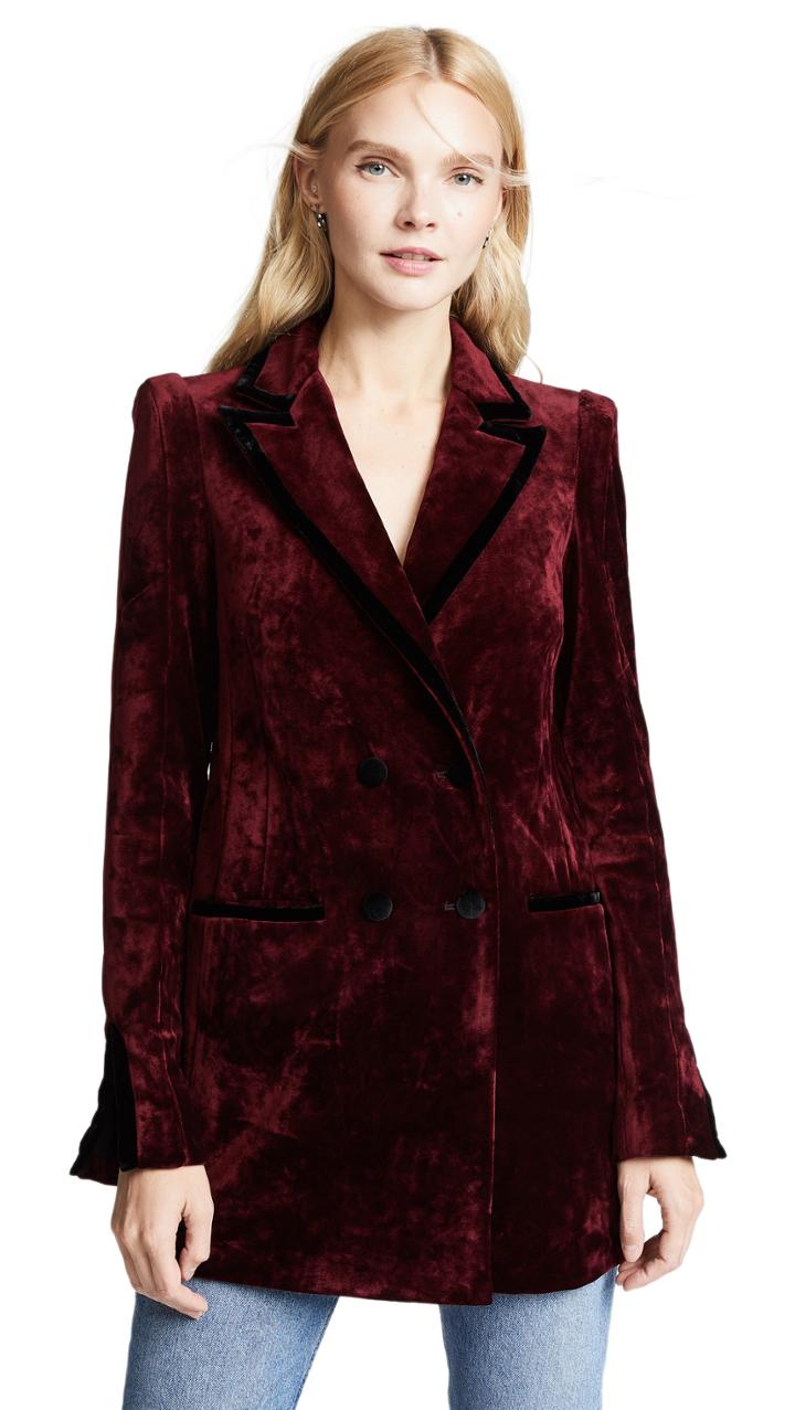 Valentina Shah Velvet Boyfriend Jacket