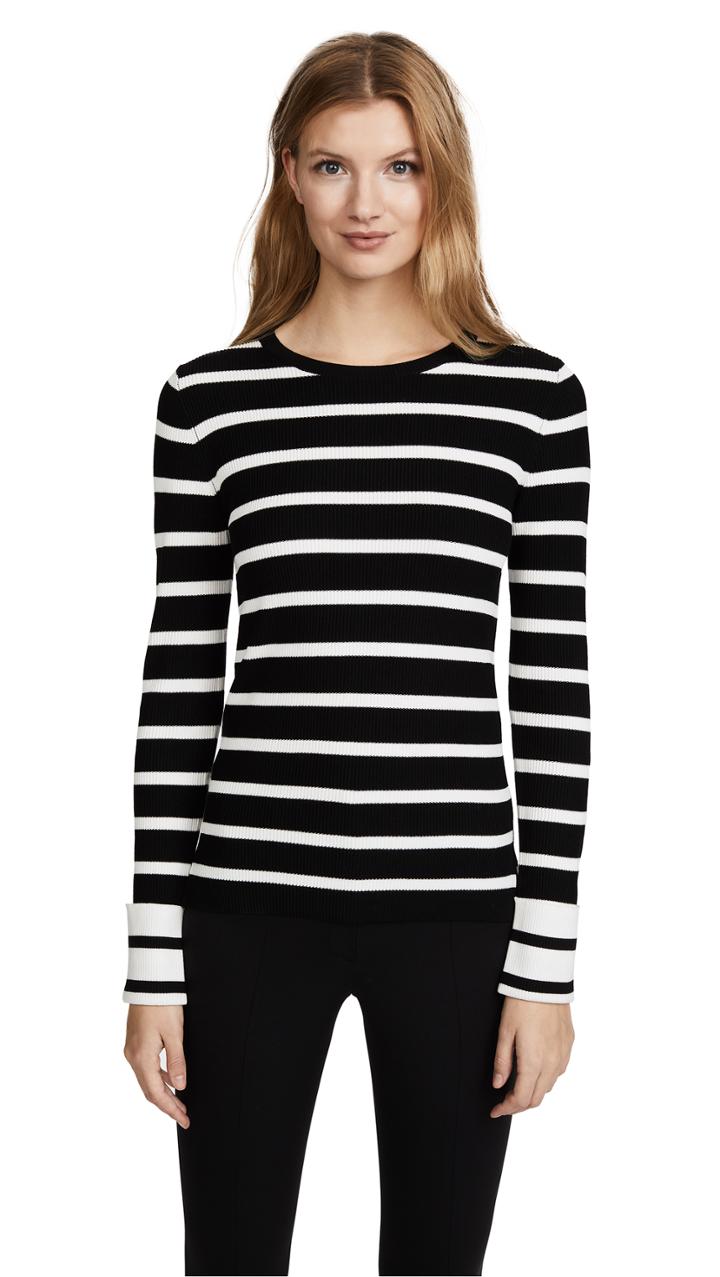 Theory Striped Crew Sweater