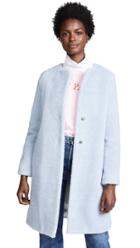 Harris Wharf London Collarless Faux Fur Coat