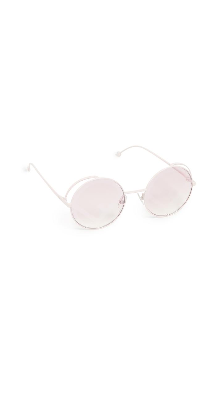 Fendi Round Metal Logo Sunglasses