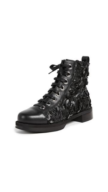 Greymer College Campari Combat Boots