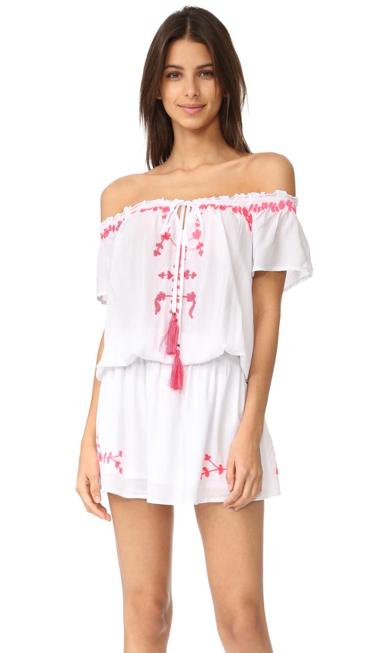 Tiare Hawaii Tulum Off The Shoulder Embroidered Dress
