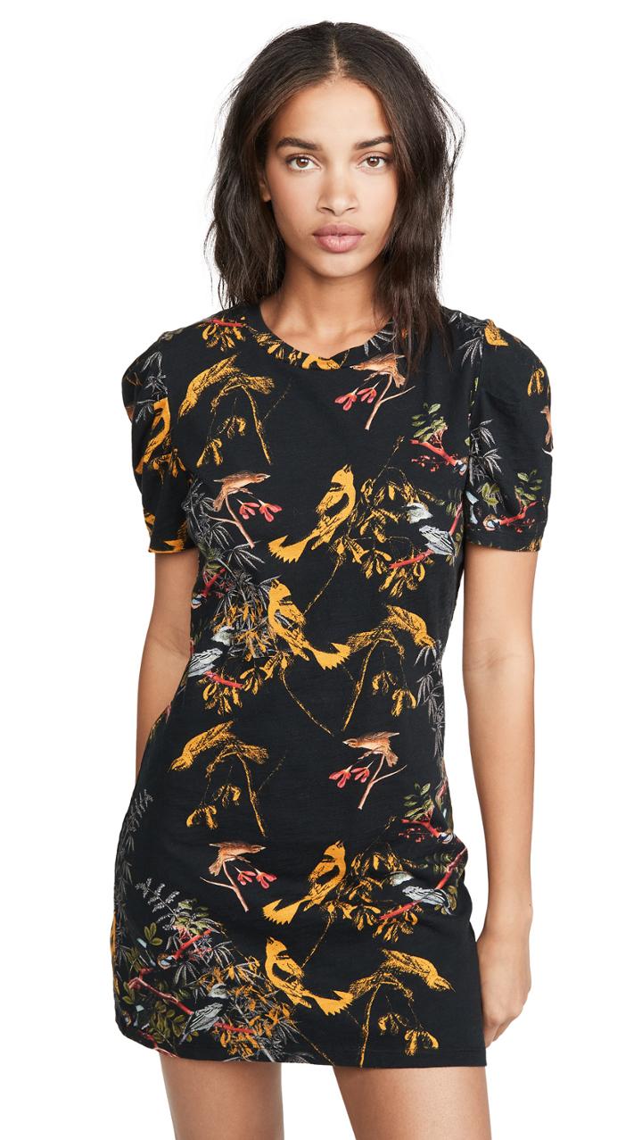 Pam Gela Blackbird Puff Sleeve Dress