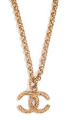 What Goes Around Comes Around Chanel Gold Rough Cc Necklace