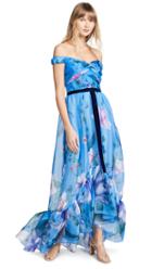 Marchesa Notte Off The Shoulder Organza High Low Gown
