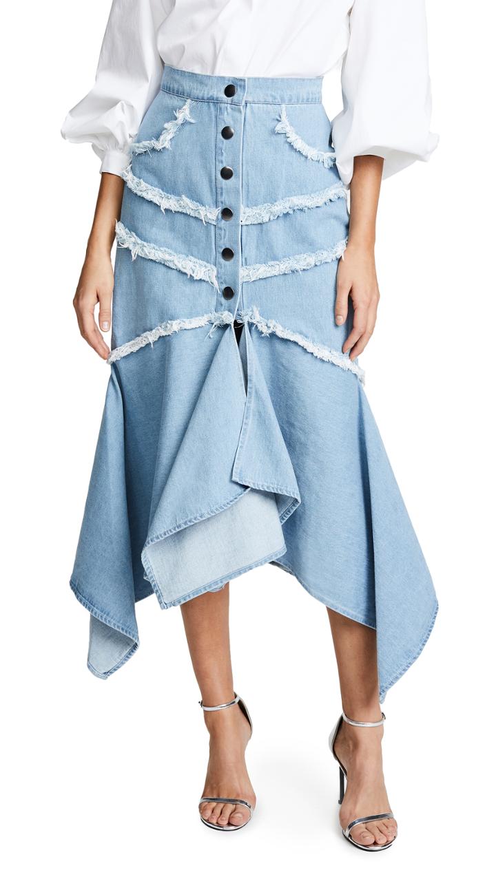 C Meo Collective Stranded Midi Skirt