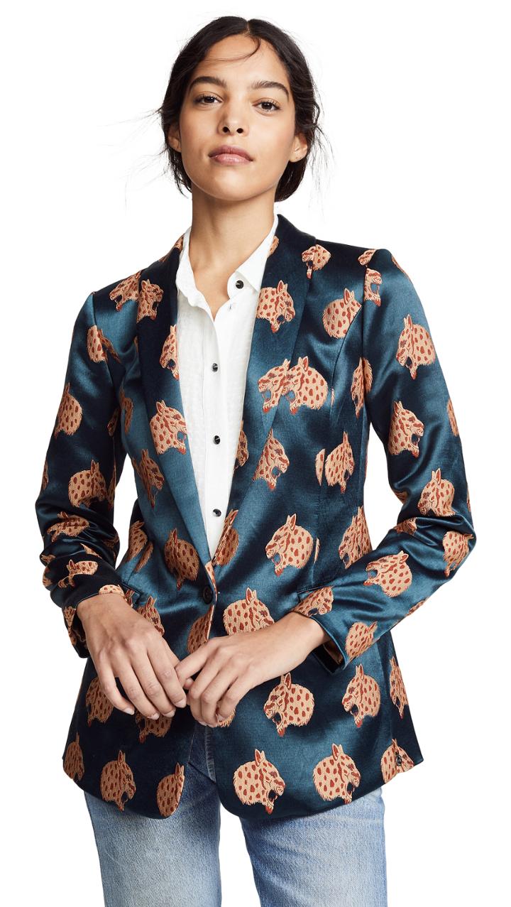 Scotch Soda Maison Scotch Cheetah Long Length Blazer