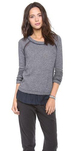 Three Dots Sweater With Chiffon