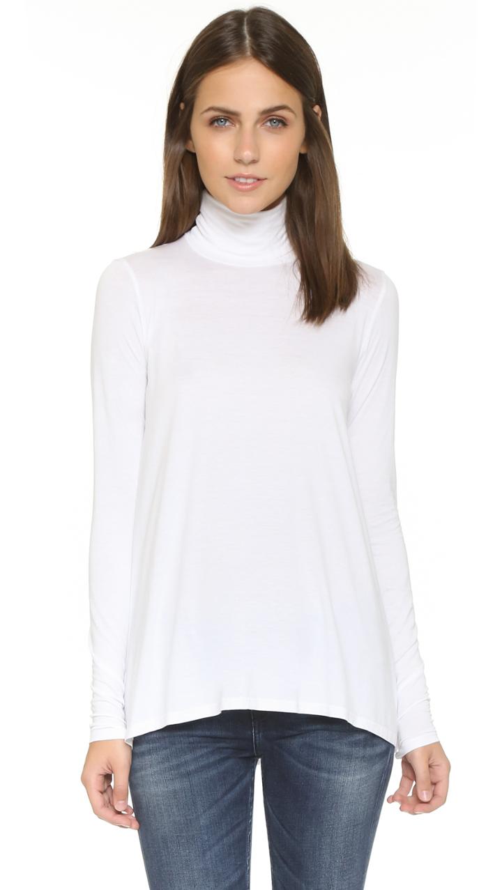 Three Dots Relaxed Hi Lo Turtleneck