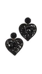 Oscar De La Renta Embellished Heart Earrings