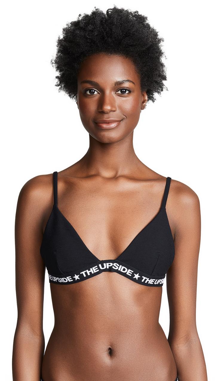 The Upside Black Rib Linda Top