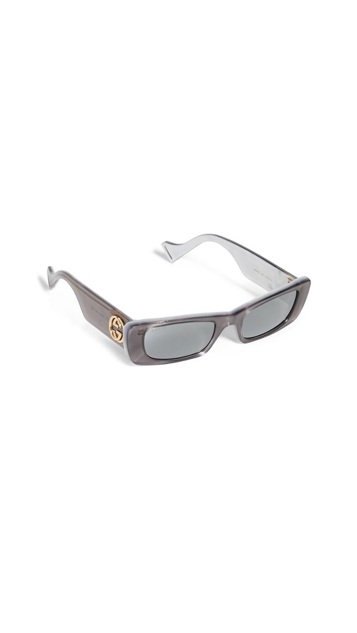 Gucci Fluo Narrow Acetate Rectangular Sunglasses