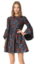 Alice Olivia Posie Trumpet Sleeve Party Dress