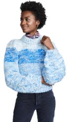 Ganni Hand Knit Wool Mohair Sweater