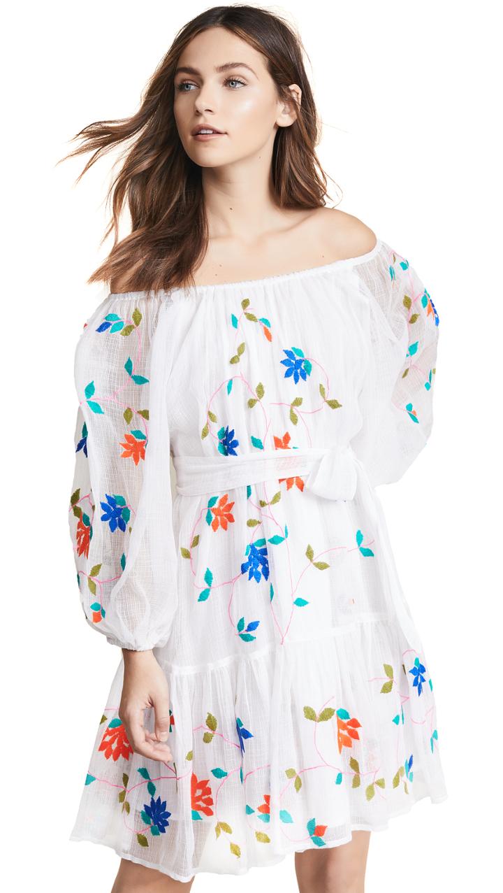 Juliet Dunn Cotton Kota Boho Dress With Belt