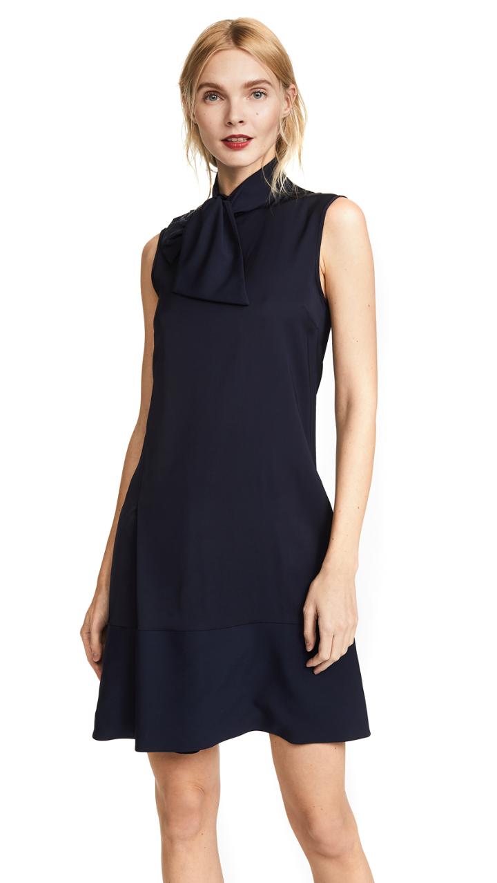 Victoria Victoria Beckham Neck Tie Shift Dress