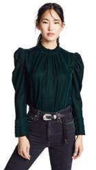 Valencia Vine High Neck Velvet Blouse