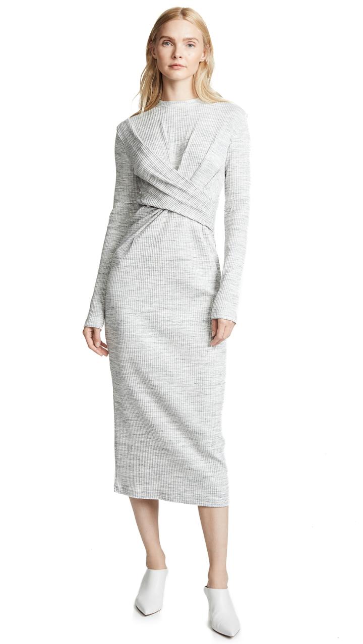 Victoria Victoria Beckham Draped Front Midi Dress