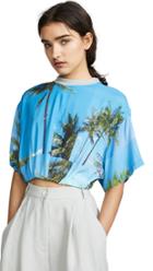 Natasha Zinko Palm Print Cropped Tee