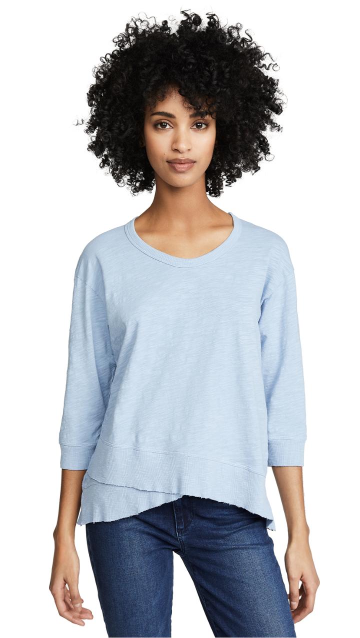 Wilt Mock Hem Long Sleeve Tee