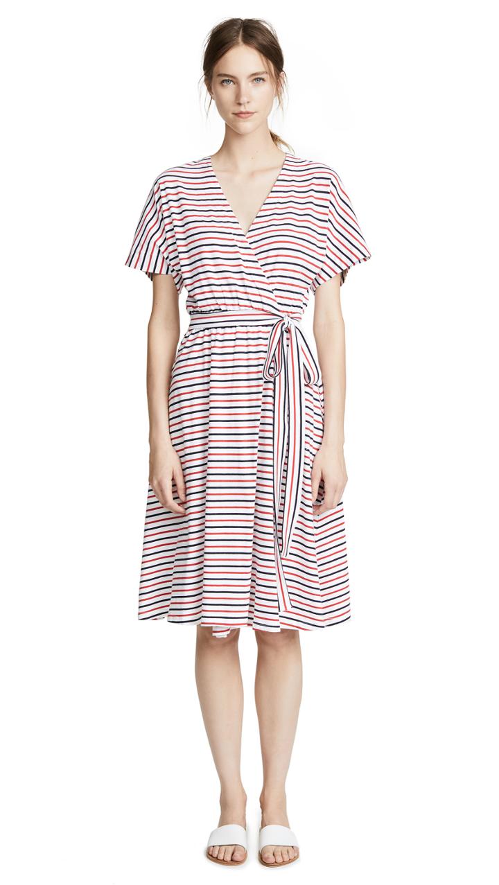 Mds Stripes Rose Wrap Dress