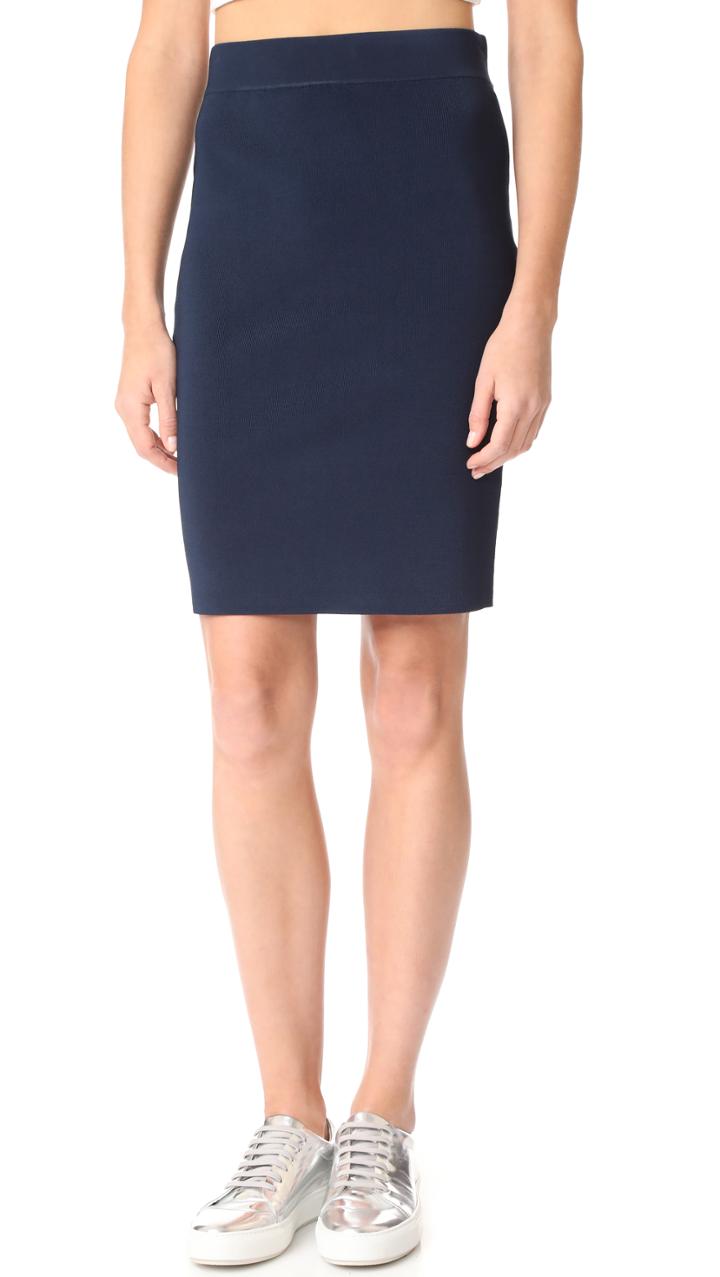 Alexanderwang T High Shine Knit Pencil Skirt