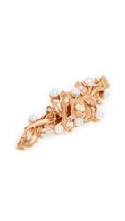 Oscar De La Renta Painted Flower Imitation Pearl Hair Clip