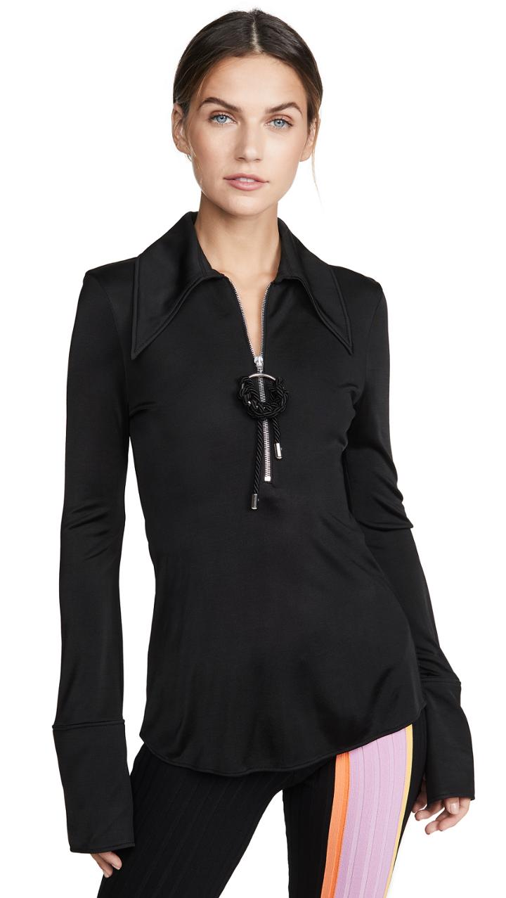 Ellery Mcshine Zip Front Blouse