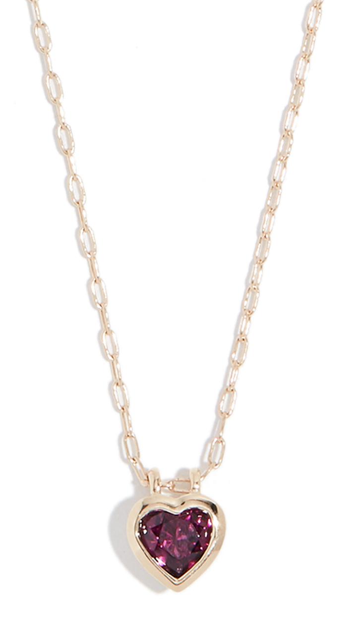 Jane Taylor 14k Medium Heart Bezel Necklace