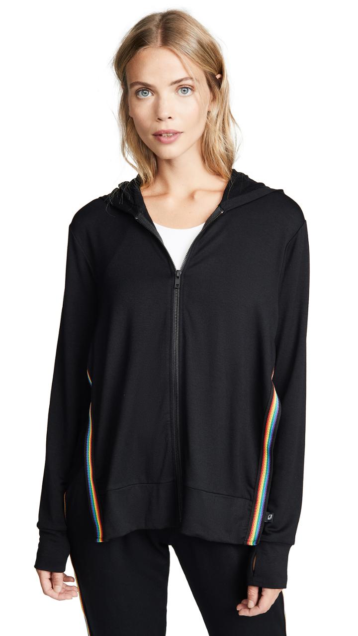Terez Rainbow Trim Hoodie