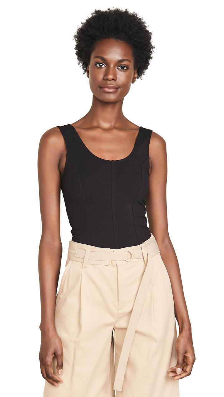 Vince Seamed Scoop Neck Bodysuit