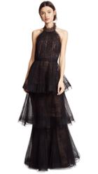 Marchesa Notte Off Shoulder Cocktail Dress With 3d Flowers