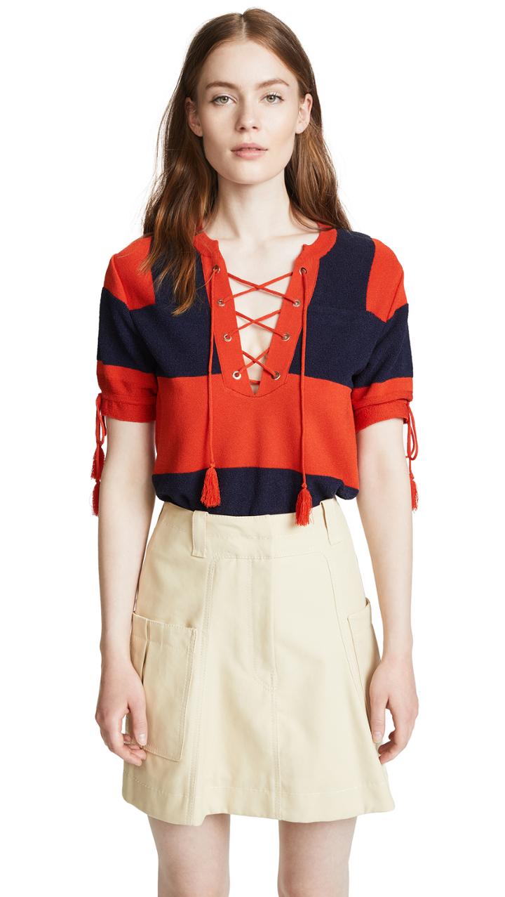Carven Short Sleeve Rugby Sweater