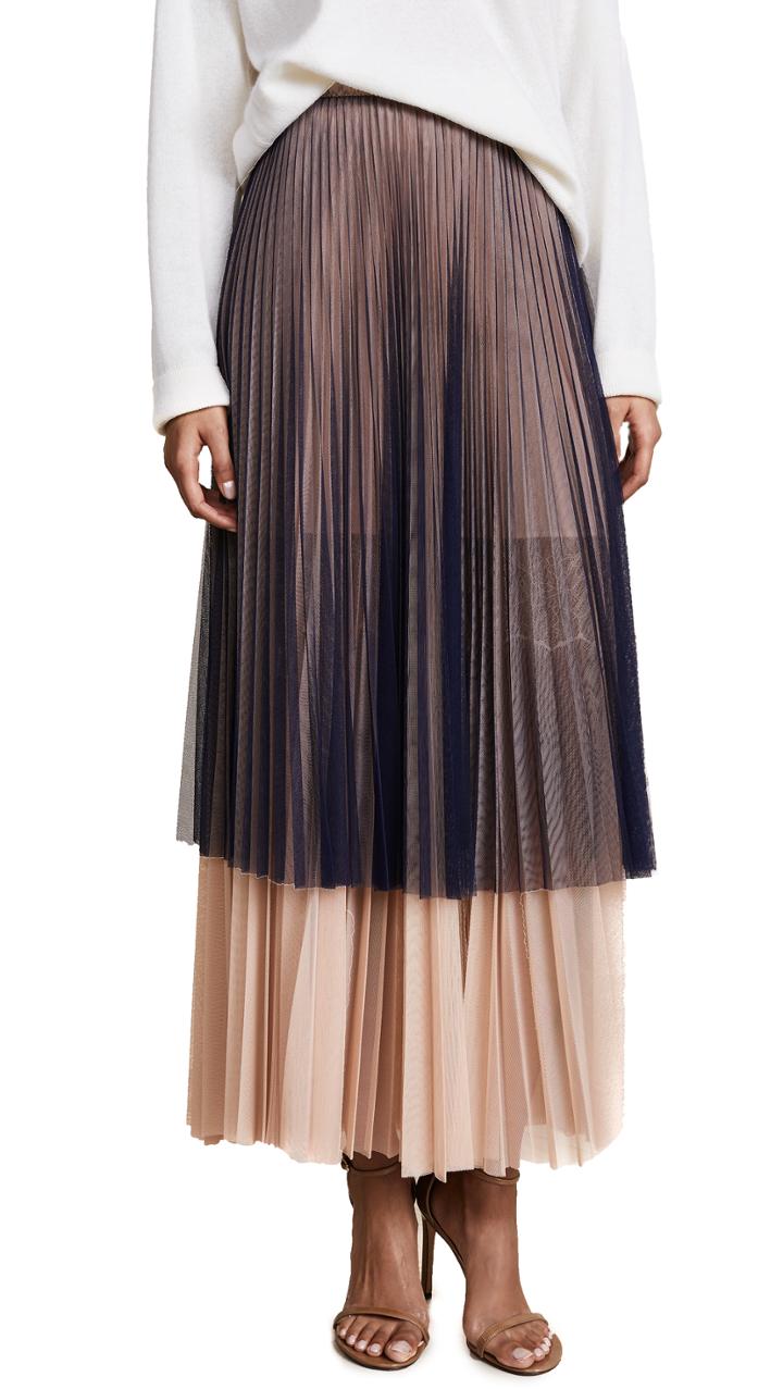 Loyd Ford Pleated Maxi Tulle Skirt