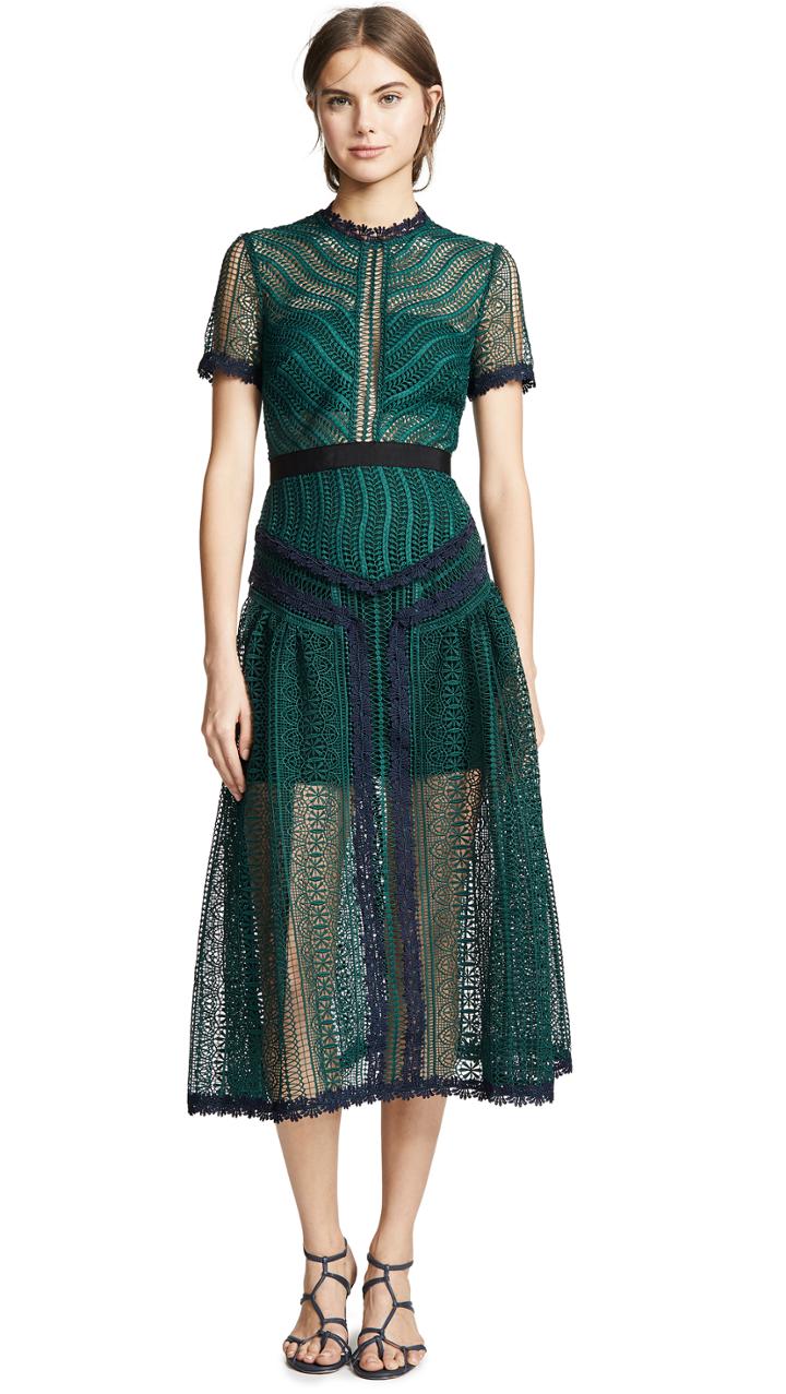 Self Portrait Wave Lace Dress