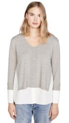 Club Monaco Mixed Media V Neck Sweater