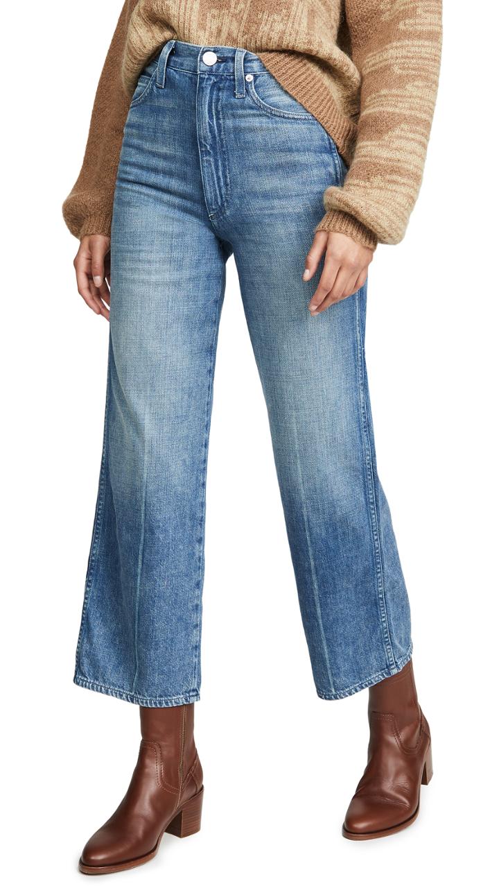 Amo Ava Crop High Rise Wide Leg Jeans