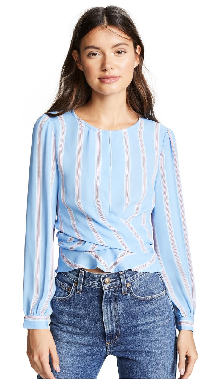 Astr The Label Long Sleeve Wrap Top