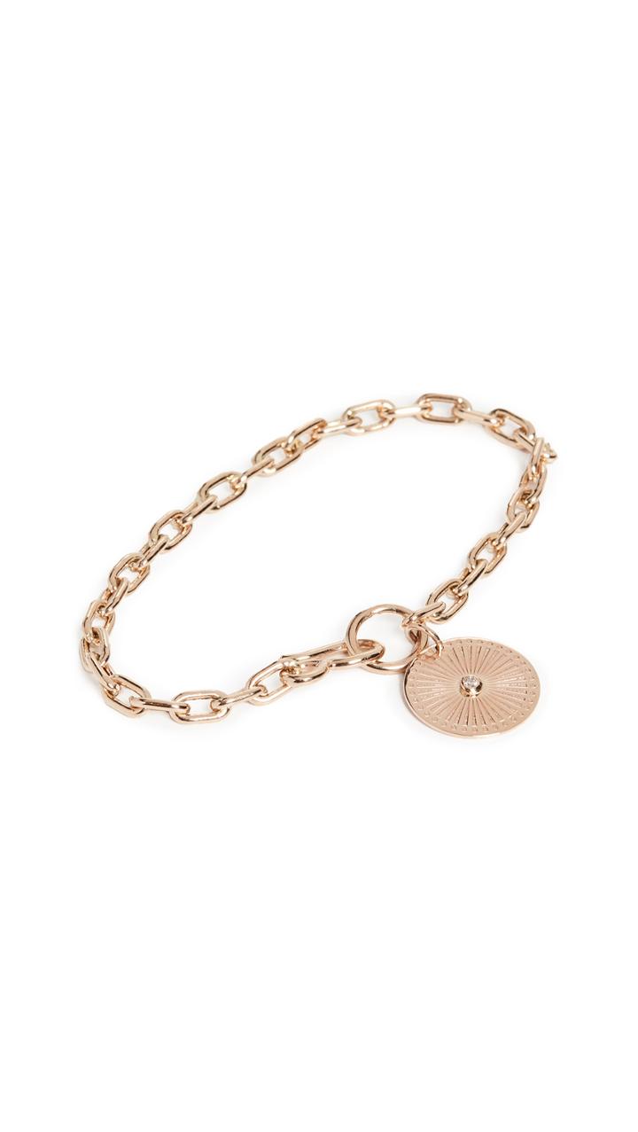 Zoe Chicco 14k Sunbeam Medallion Charm Bracelet