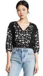 Jason Wu Grey Spring Daisy Print V Neck Blouse