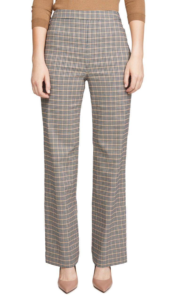 Yigal Azrouel Plaid Wide Leg Pants