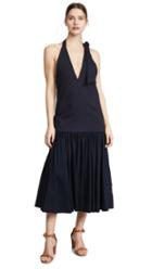 Tibi Deep V Neck Halter Dress