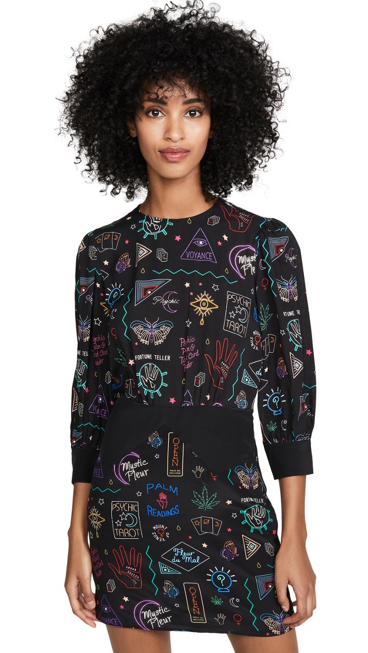 Fleur Du Mal Puff Sleeve Gartered Dress