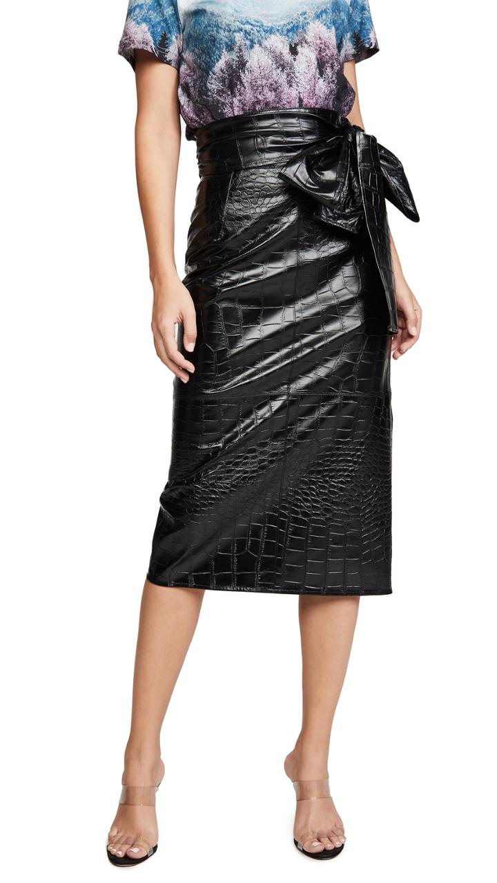 Msgm Waist Tie Midi Skirt