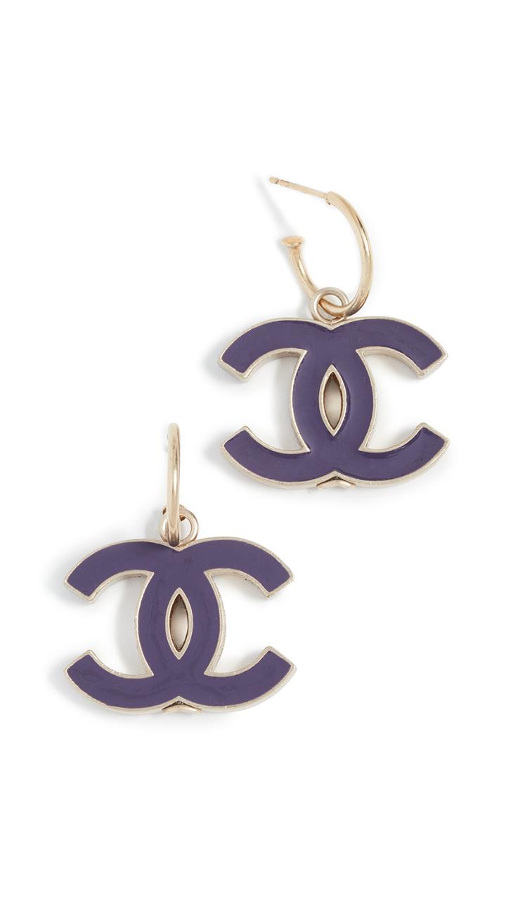 What Goes Around Comes Around Chanel Enamel Cc Earrings